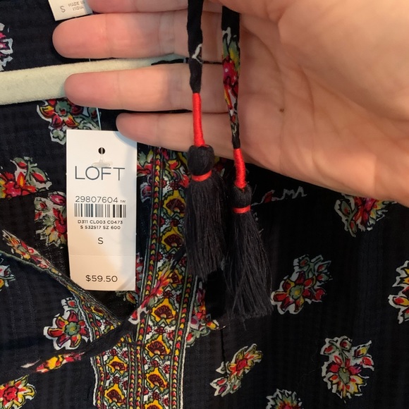 New! Loft Boho navy blue top - Picture 11 of 13